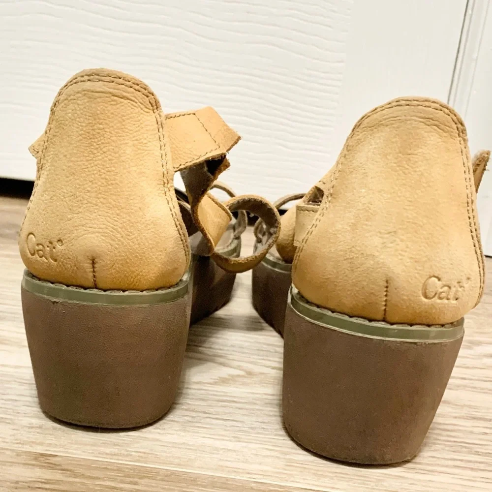 Y2k CAT Caterpillar Chunky Platform Sandals 8